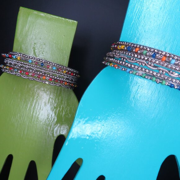 Multicolored Beaded Bangles - Picture 7 of 8